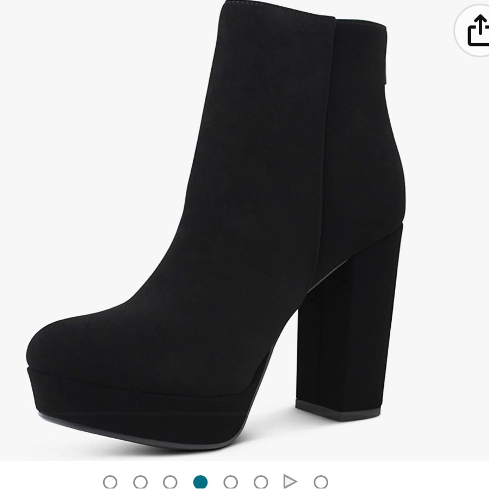 High Block Heels Ankle Boots Booties 11 Black new